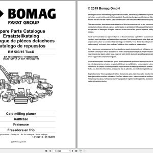Bomag Cold Milling Planer BM 500 15 Tier4i Spare Parts Catalog 2013 2014 EN DE FR (1)