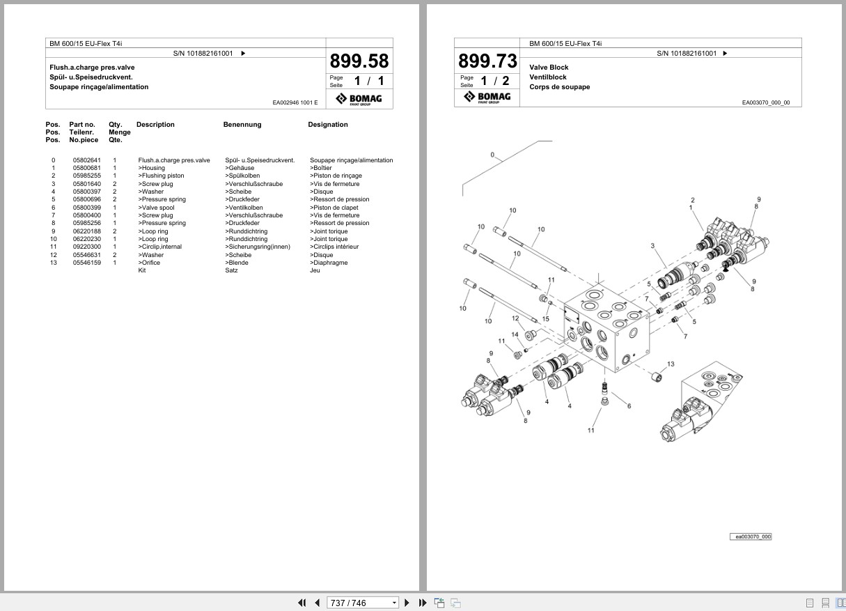 Bomag Cold Milling Planer BM 600 15 EU Flex T4i Spare Parts Catalog 2017 EN DE FR (3)