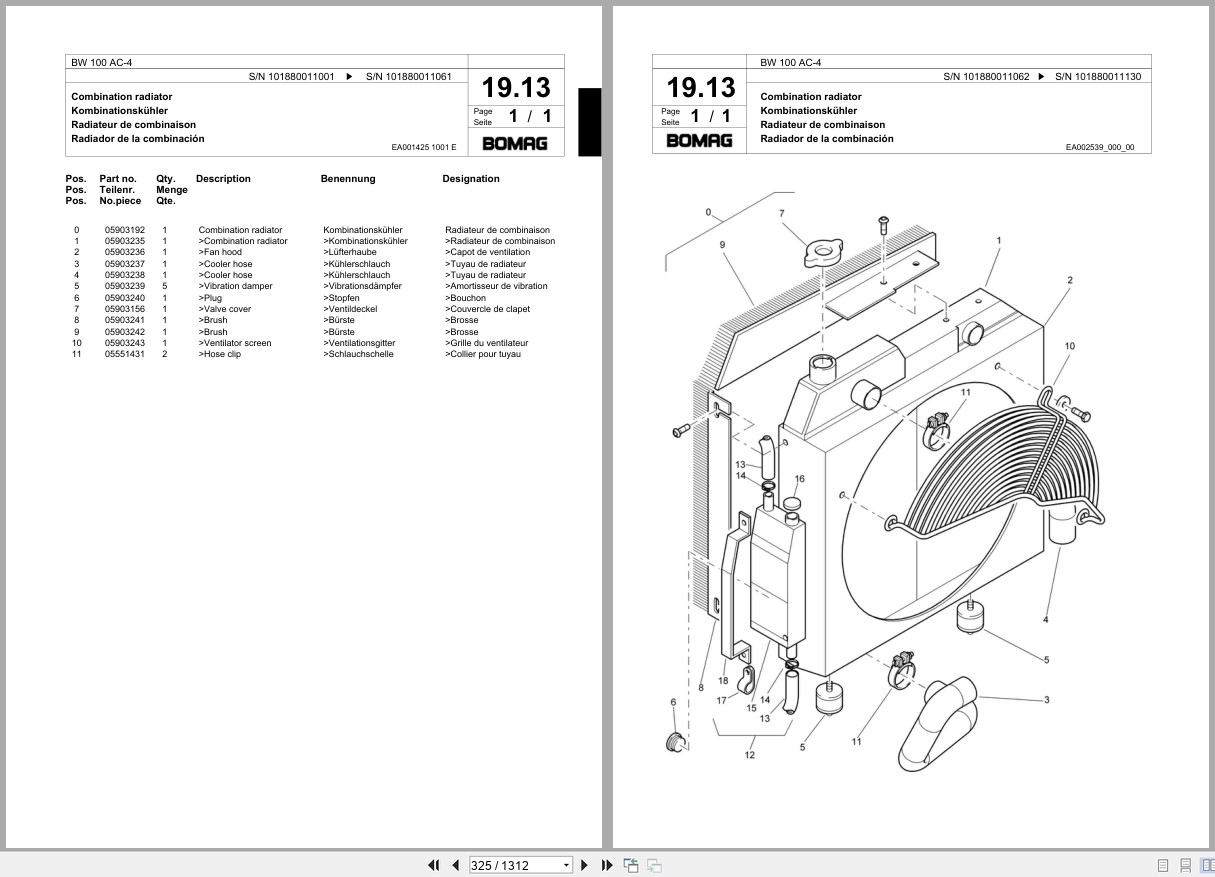 Bomag Combination Roller BW 100 AC 4 Spare Parts Catalog 2004 2008 EN DE FR (3)