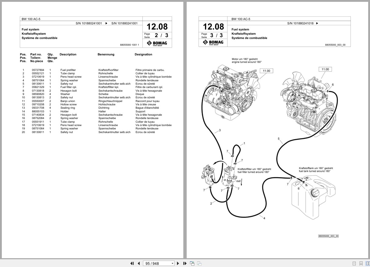 Bomag Combination Roller BW 100 AC 5 Spare Parts Catalog 2013 2015 EN DE FR (2)