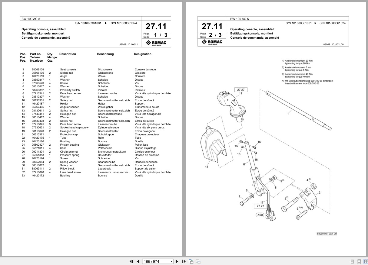 Bomag Combination Roller BW 100 AC 5 Spare Parts Catalog 2015 2018 EN DE FR (2)