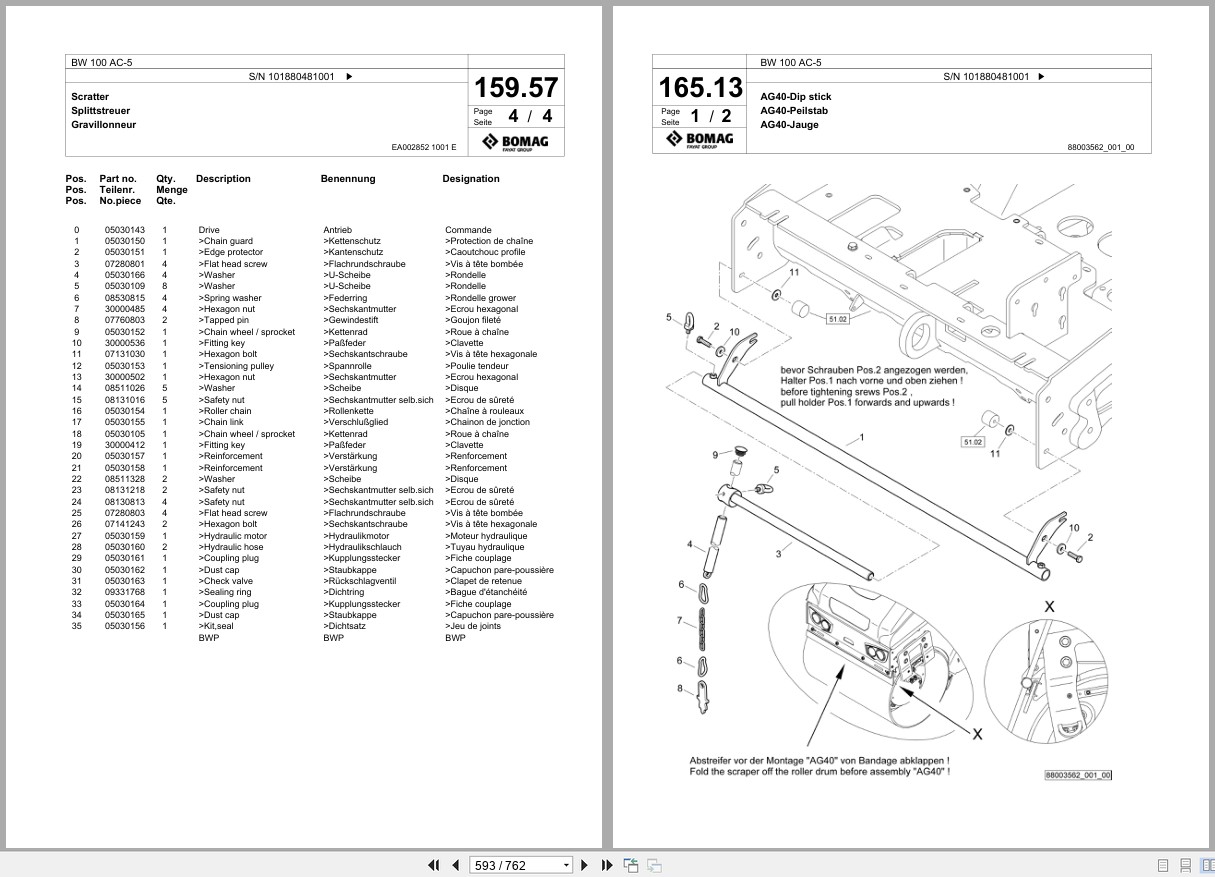 Bomag Combination Roller BW 100 AC 5 Spare Parts Catalog 2018 2020 EN DE FR (2)