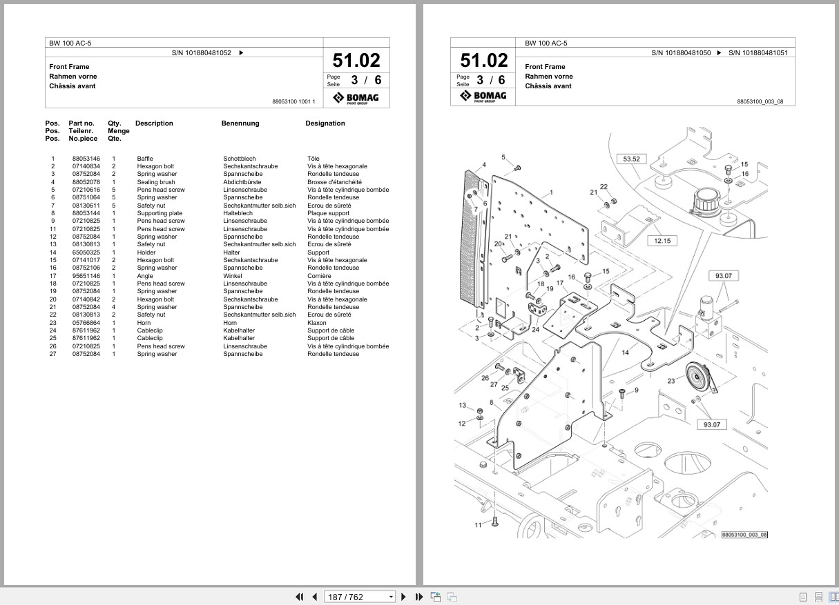 Bomag Combination Roller BW 100 AC 5 Spare Parts Catalog 2018 2020 EN DE FR (3)