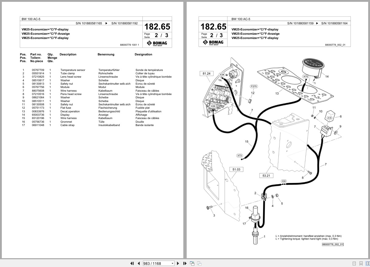 Bomag Combination Roller BW 100 AC 5 Spare Parts Catalog 2019 2025 EN DE FR (3)