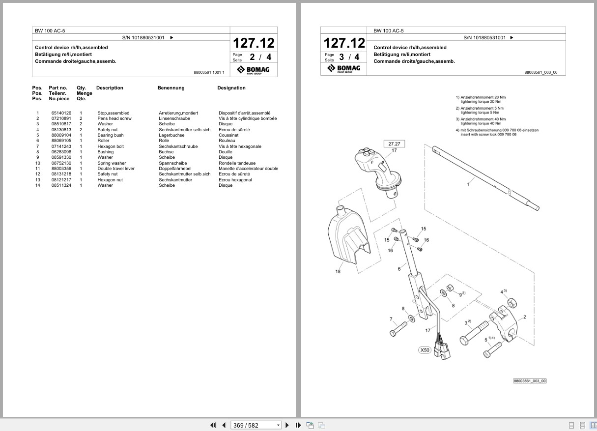Bomag Combination Roller BW 100 AC 5 Spare Parts Catalog 2019 EN DE FR (3)