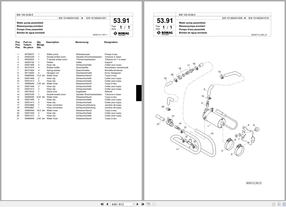 Bomag Combination Roller BW 100 ACM 5 Spare Parts Catalog 2011 2013 EN DE FR (2)