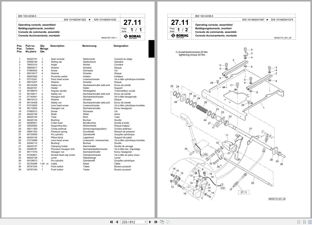 Bomag Combination Roller BW 100 ACM 5 Spare Parts Catalog 2011 2013 EN DE FR (3)