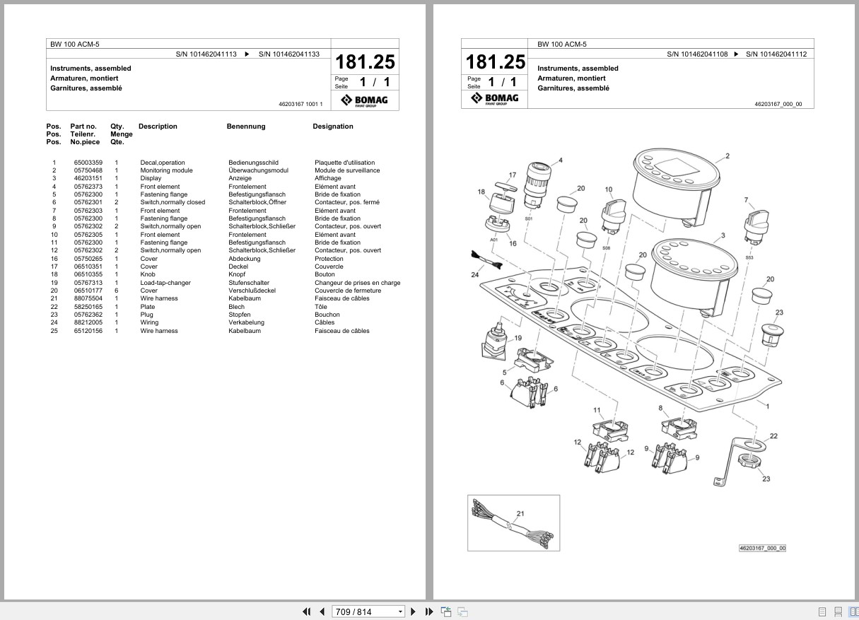 Bomag Combination Roller BW 100 ACM 5 Spare Parts Catalog 2013 2018 EN DE FR (2)
