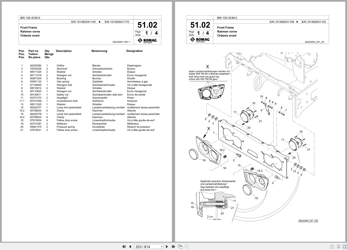 Bomag Combination Roller BW 100 ACM 5 Spare Parts Catalog 2013 2018 EN DE FR (3)