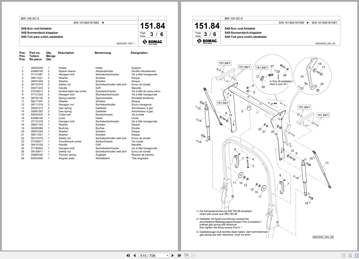 Bomag Combination Roller BW 100 SC 5 Spare Parts Catalog 2018 2025 EN DE FR (3)