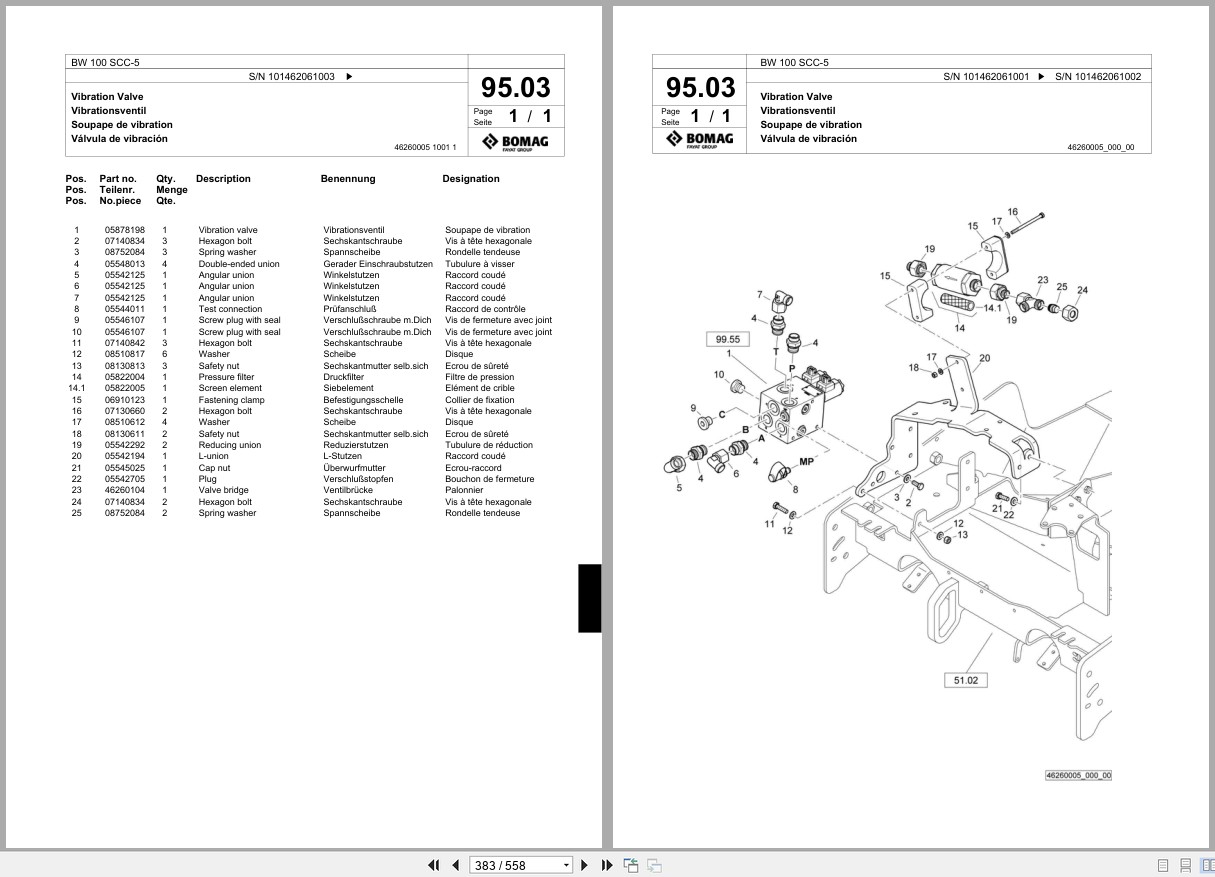 Bomag Combination Roller BW 100 SCC 5 Spare Parts Catalog 2012 2013 EN DE FR (3)
