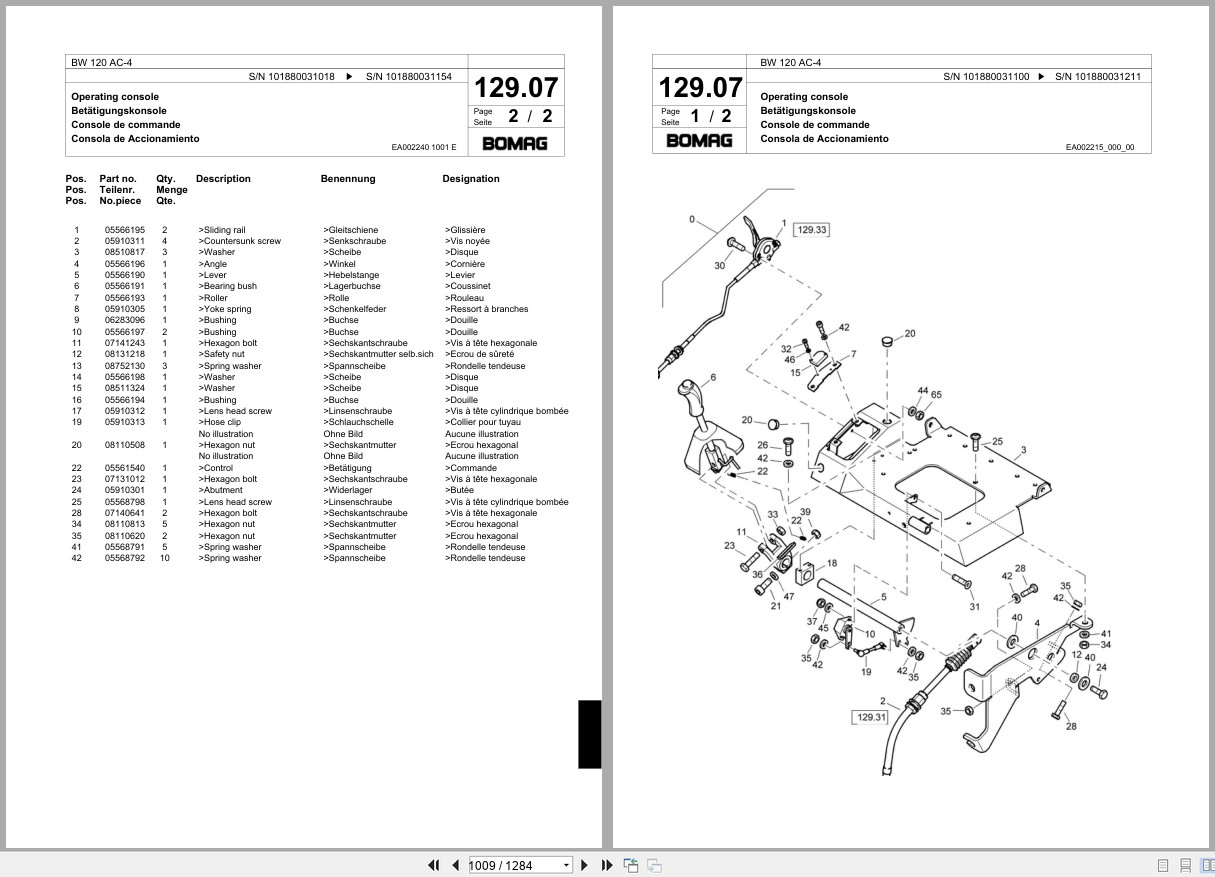Bomag Combination Roller BW 120 AC 4 Spare Parts Catalog 2004 2008 EN DE FR (2)