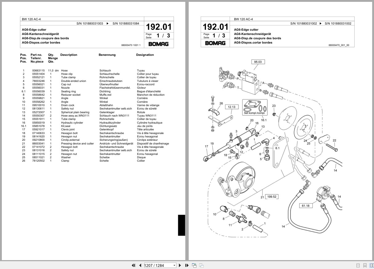 Bomag Combination Roller BW 120 AC 4 Spare Parts Catalog 2004 2008 EN DE FR (3)