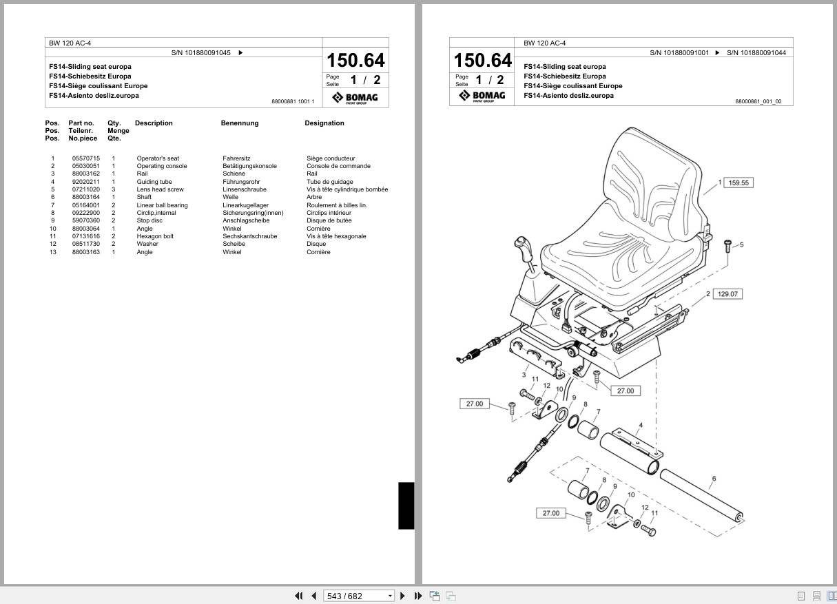 Bomag Combination Roller BW 120 AC 4 Spare Parts Catalog 2008 2012 EN DE FR (2)