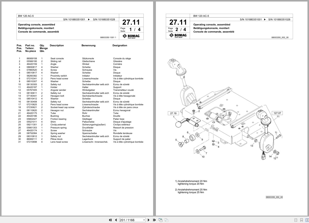 Bomag Combination Roller BW 120 AC 5 Spare Parts Catalog 2014 2019 EN DE FR (2)