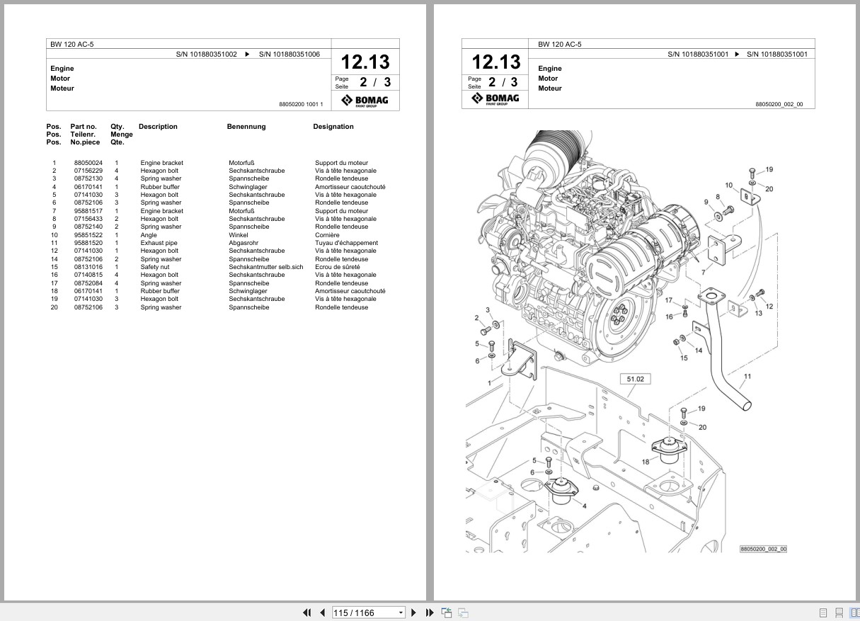 Bomag Combination Roller BW 120 AC 5 Spare Parts Catalog 2014 2019 EN DE FR (3)