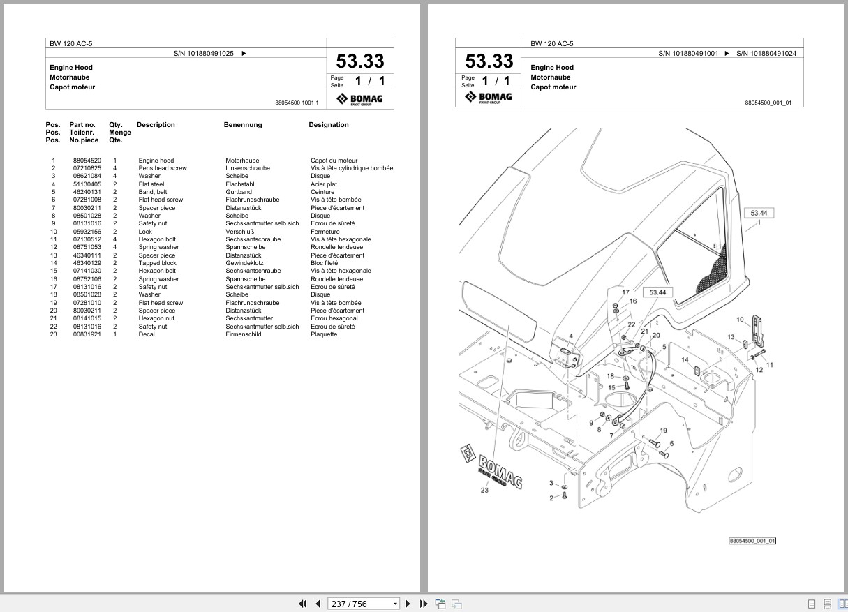 Bomag Combination Roller BW 120 AC 5 Spare Parts Catalog 2018 2020 EN DE FR (3)