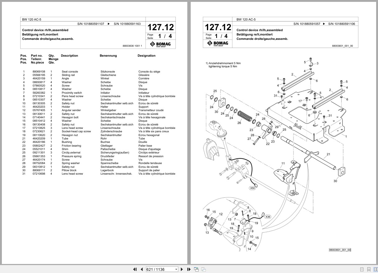 Bomag Combination Roller BW 120 AC 5 Spare Parts Catalog 2019 2025 EN DE FR (2)