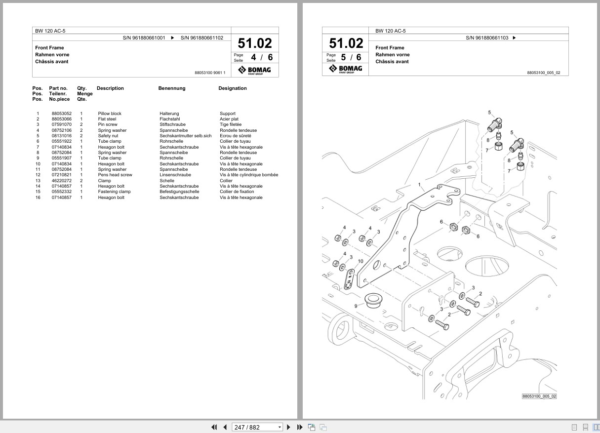 Bomag Combination Roller BW 120 AC 5 Spare Parts Catalog 2020 2023 EN DE FR (2)