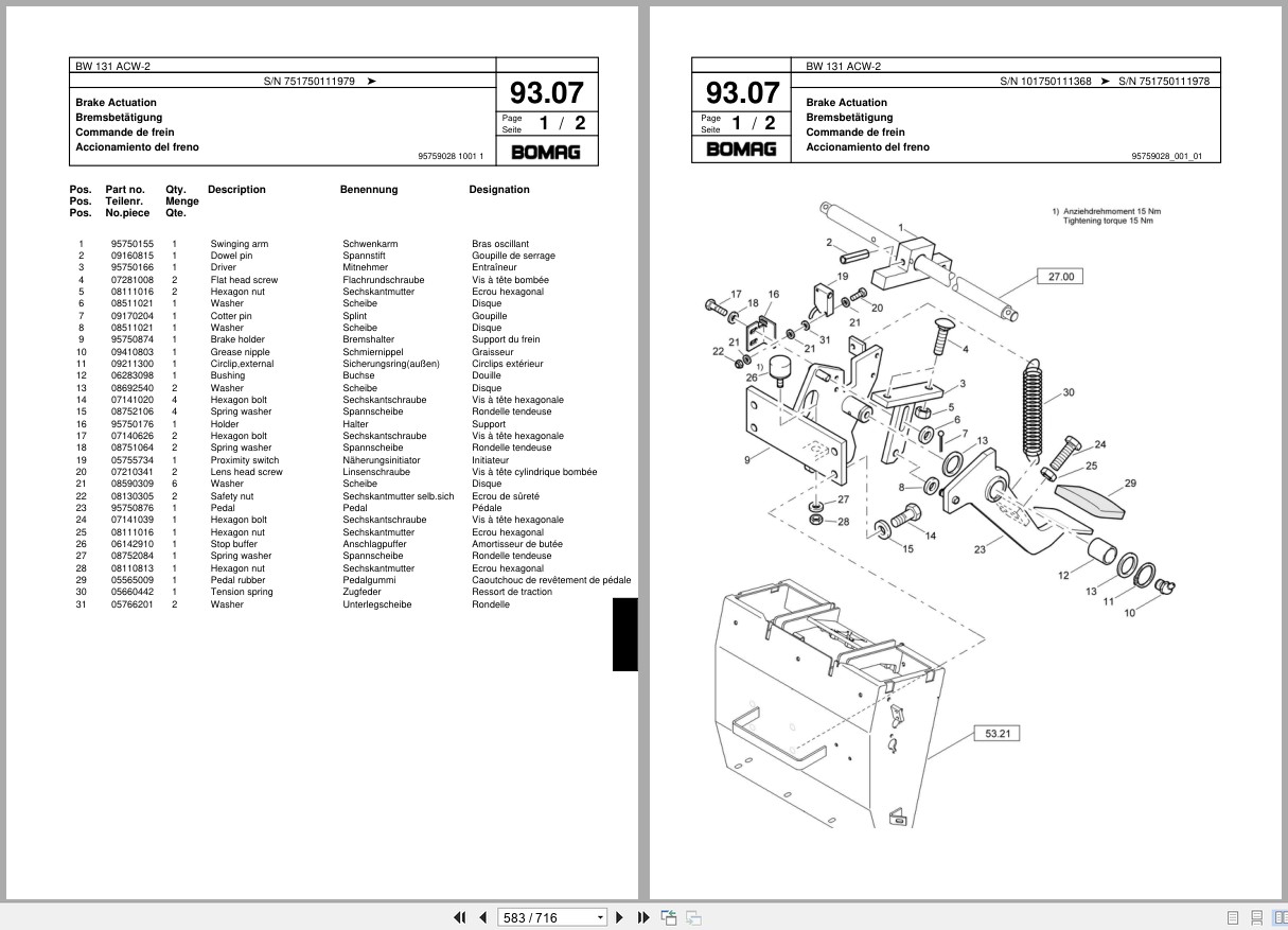 Bomag Combination Roller BW 131 ACW 2 Spare Parts Catalog 2001 2007 EN DE FR (2)