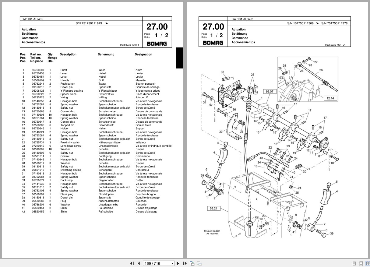 Bomag Combination Roller BW 131 ACW 2 Spare Parts Catalog 2001 2007 EN DE FR (3)