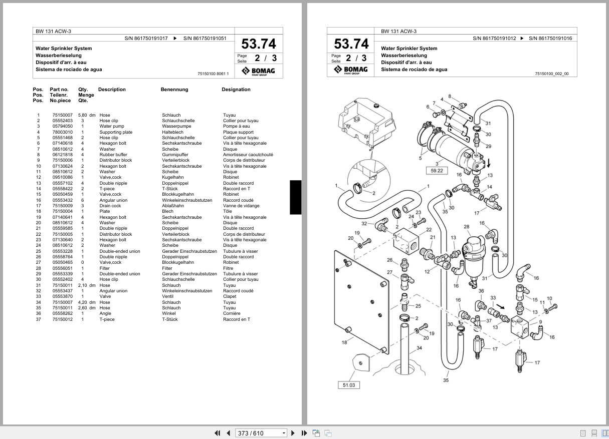 Bomag Combination Roller BW 131 ACW 3 Spare Parts Catalog 2009 2015 EN DE FR (2)