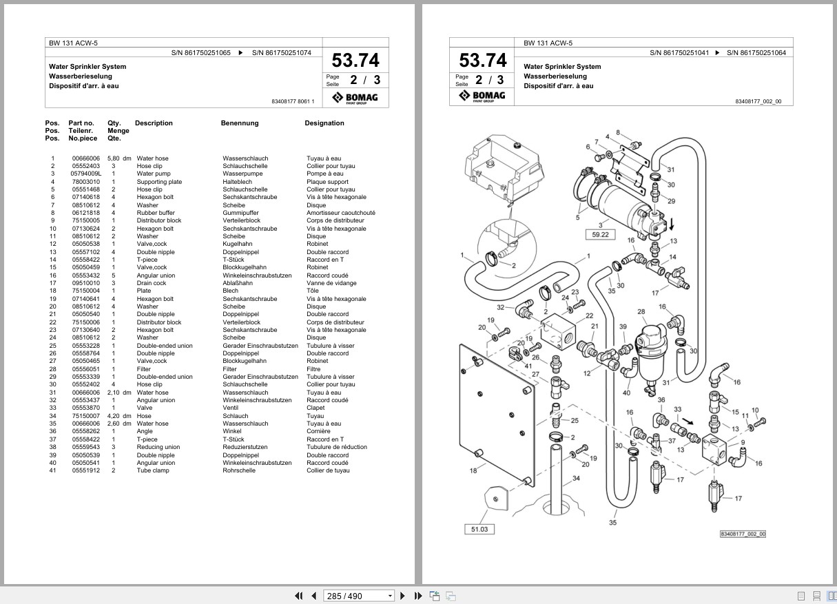 Bomag Combination Roller BW 131 ACW 5 Spare Parts Catalog 2015 2019 EN DE FR (2)