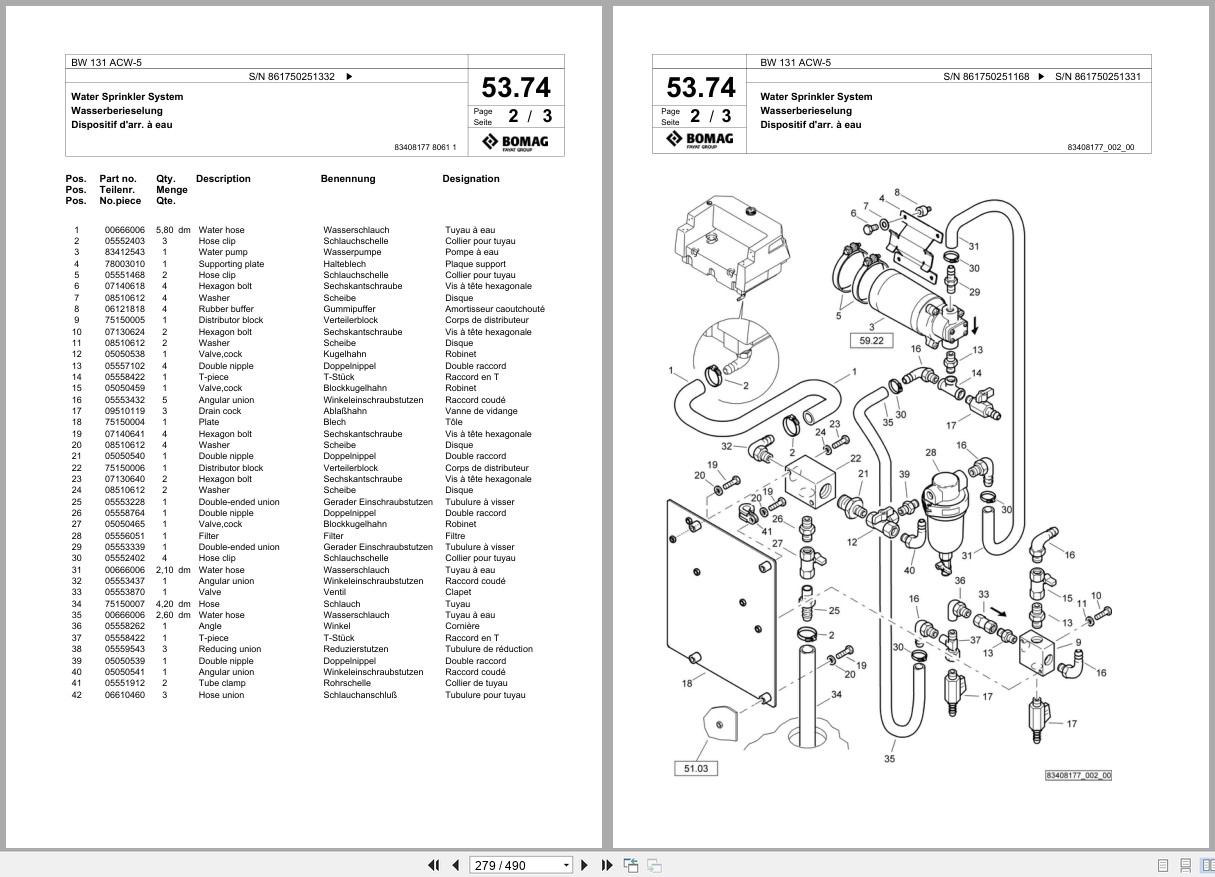 Bomag Combination Roller BW 131 ACW 5 Spare Parts Catalog 2015 2019 EN DE FR (3)