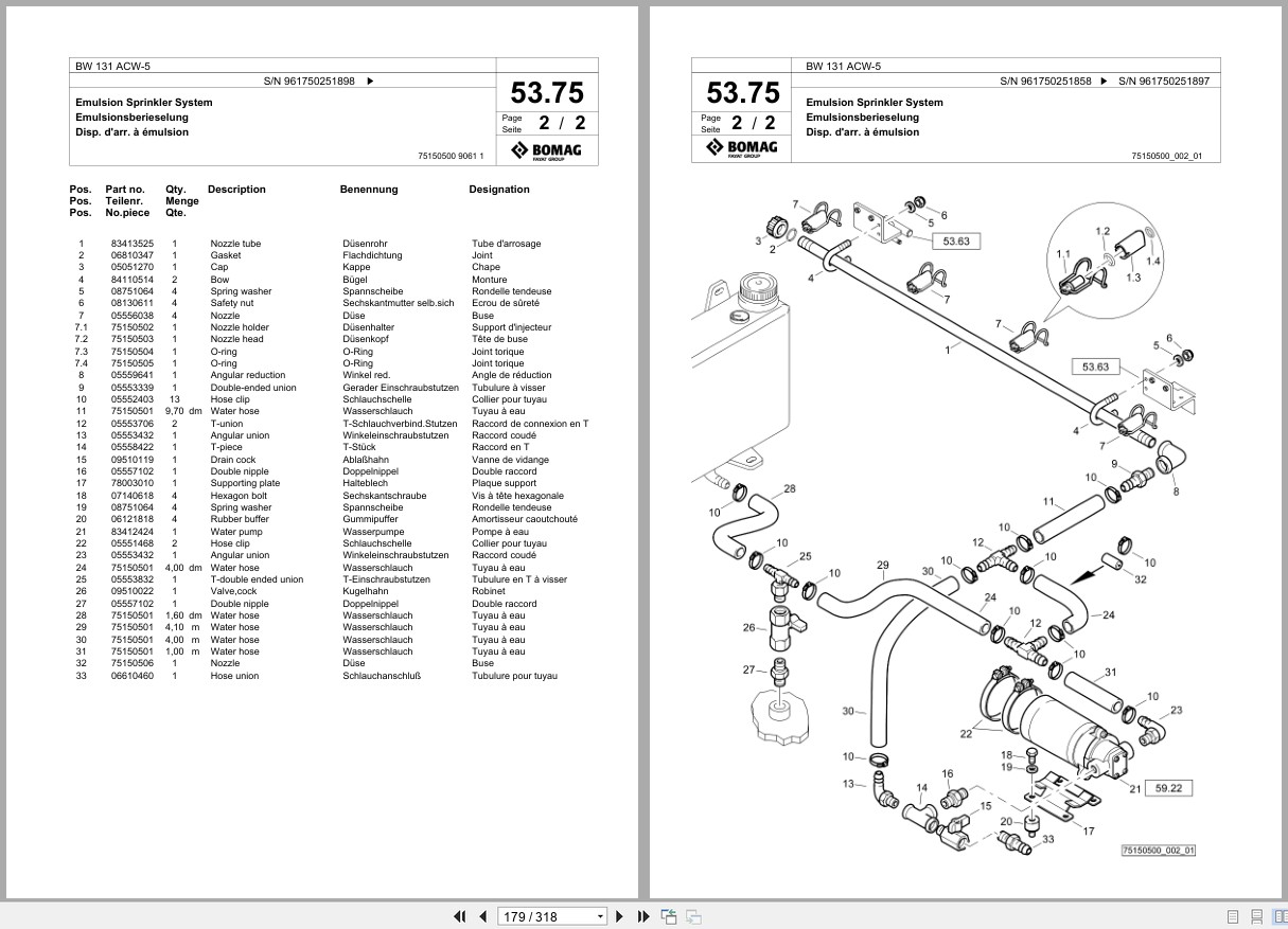 Bomag Combination Roller BW 131 ACW 5 Spare Parts Catalog 2023 2025 EN DE FR (2)