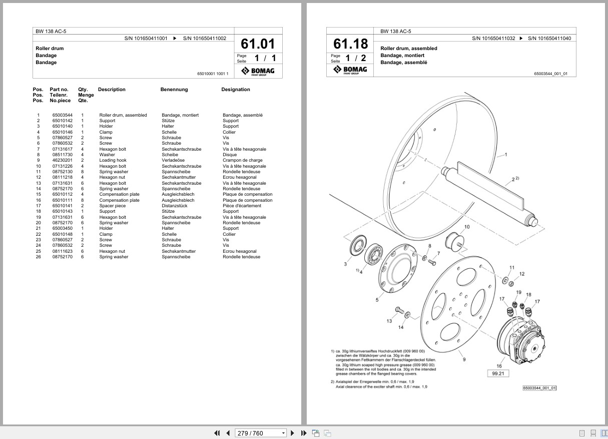 Bomag Combination Roller BW 138 AC 5 Spare Parts Catalog 2018 2020 EN DE FR (2)