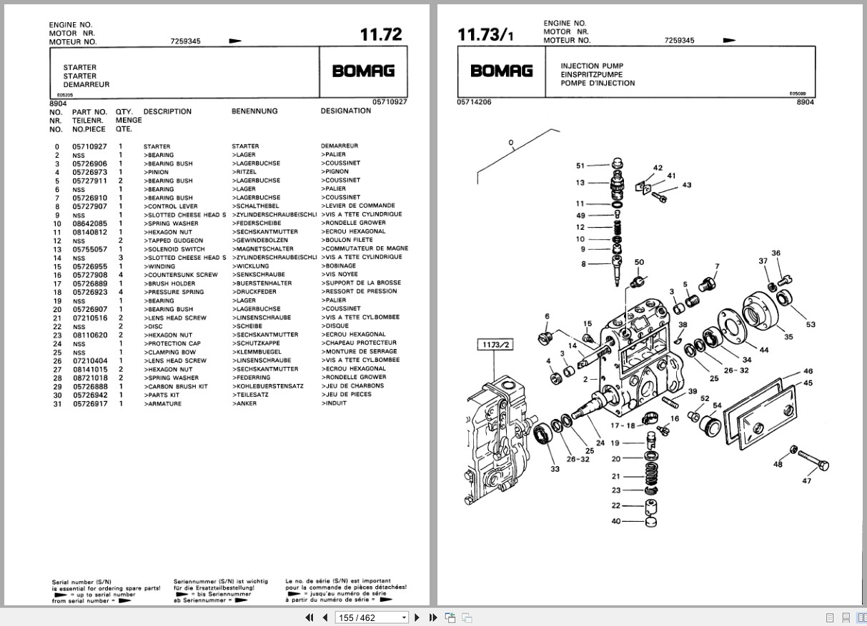 Bomag Combination Roller BW 141 AC BW 151 AC Spare Parts Catalog 1987 EN DE FR (3)
