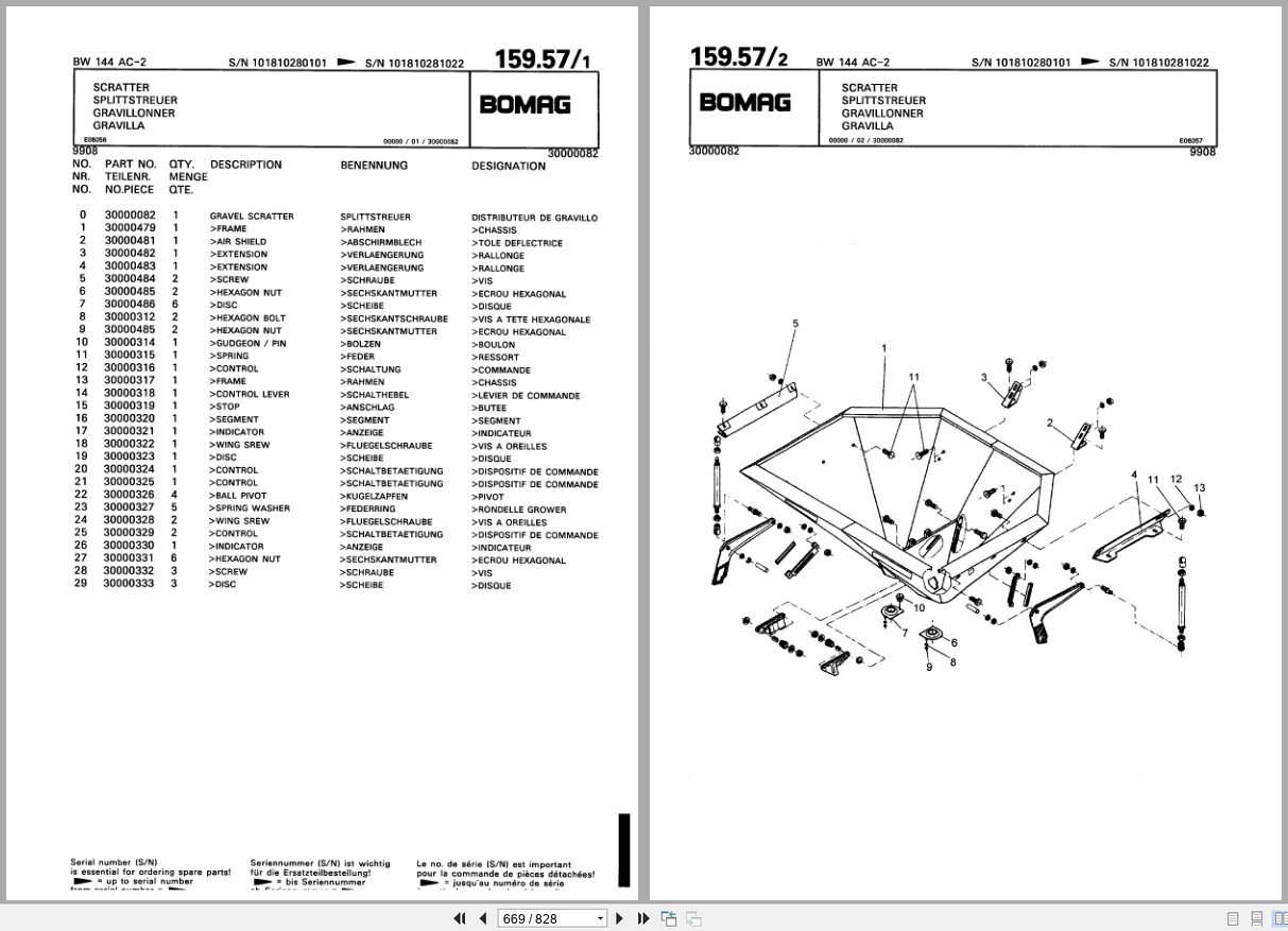 Bomag Combination Roller BW 144 AC 2 Spare Parts Catalog 00810174 2001 EN DE FR (3)