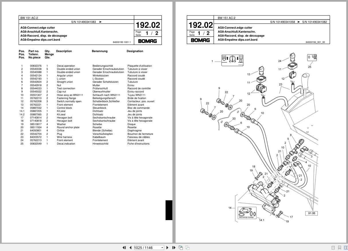 Bomag Combination Roller BW 151 AC 2 Spare Parts Catalog 2001 2004 EN DE FR (2)