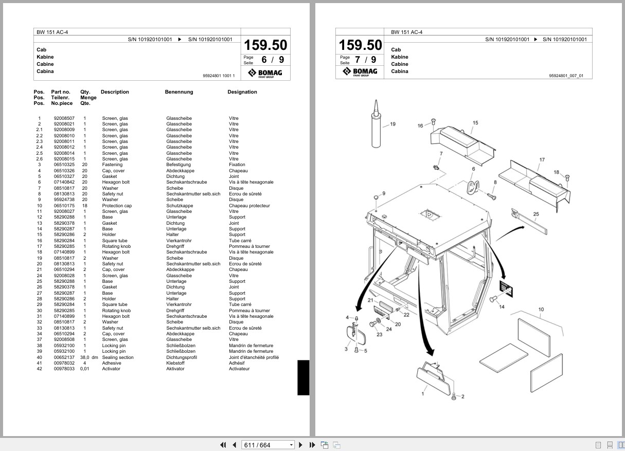 Bomag Combination Roller BW 151 AC 4 Spare Parts Catalog 2004 2008 EN DE FR (3)