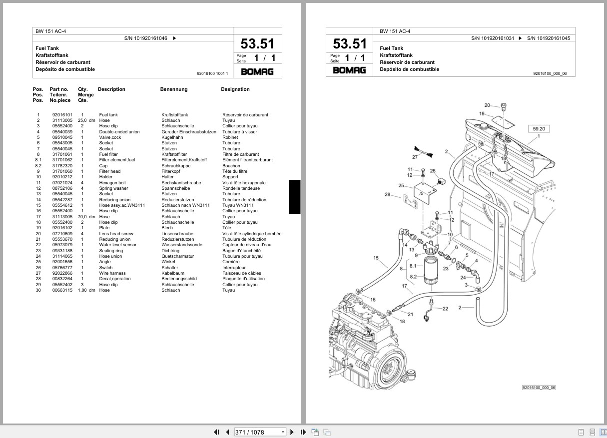 Bomag Combination Roller BW 151 AC 4 Spare Parts Catalog 2008 2011 EN DE FR (2)