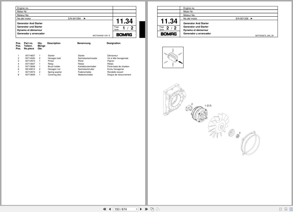 Bomag Combination Roller BW 154 AC 2 Spare Parts Catalog 2001 EN DE FR (3)