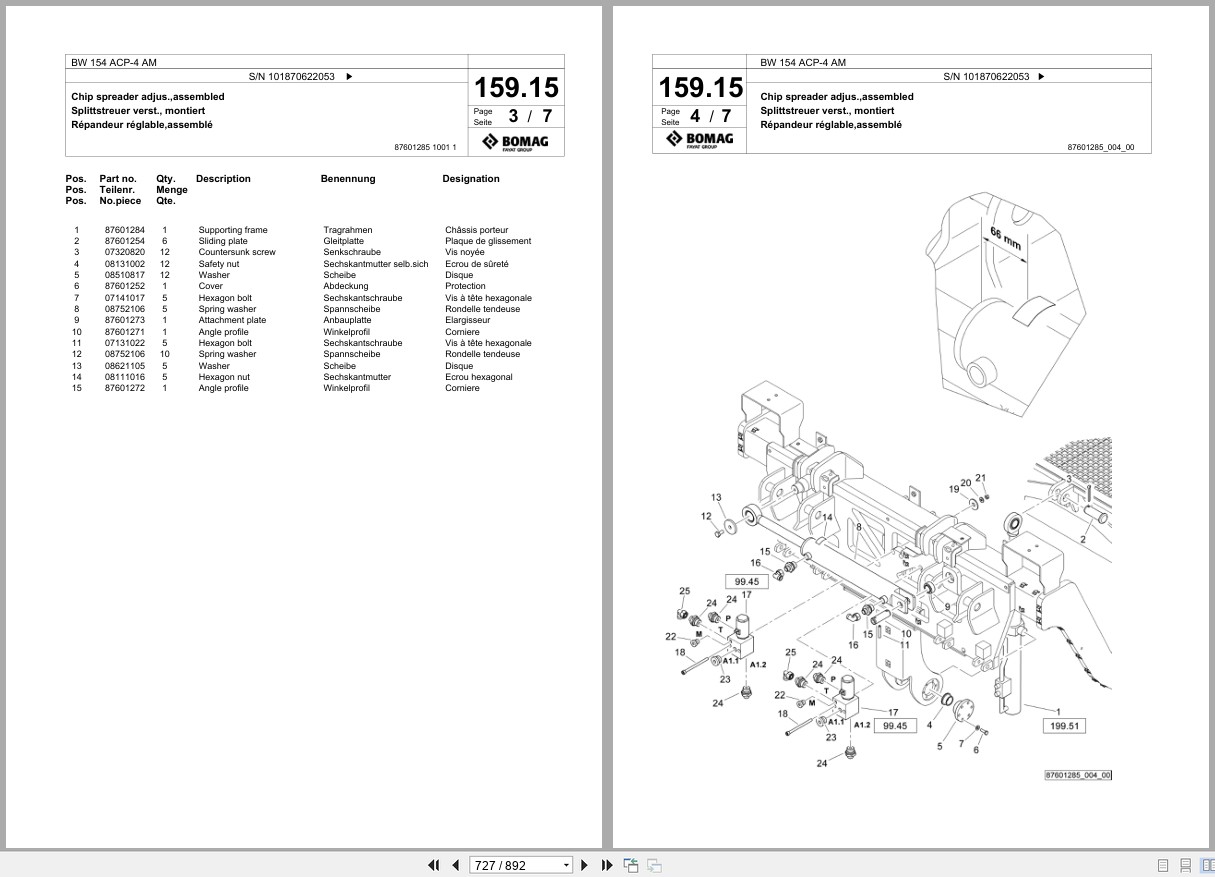 Bomag Combination Roller BW 154 ACP 4 AM Spare Parts Catalog 2013 2014 EN DE FR (3)