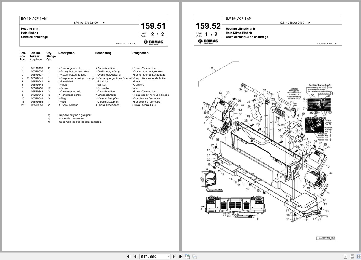 Bomag Combination Roller BW 154 ACP 4 AM Spare Parts Catalog 2014 2015 EN DE FR (3)