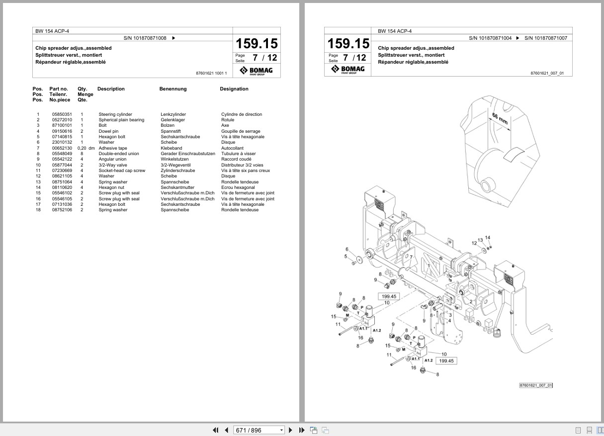 Bomag Combination Roller BW 154 ACP 4 Spare Parts Catalog 2019 2021 EN DE FR (2)