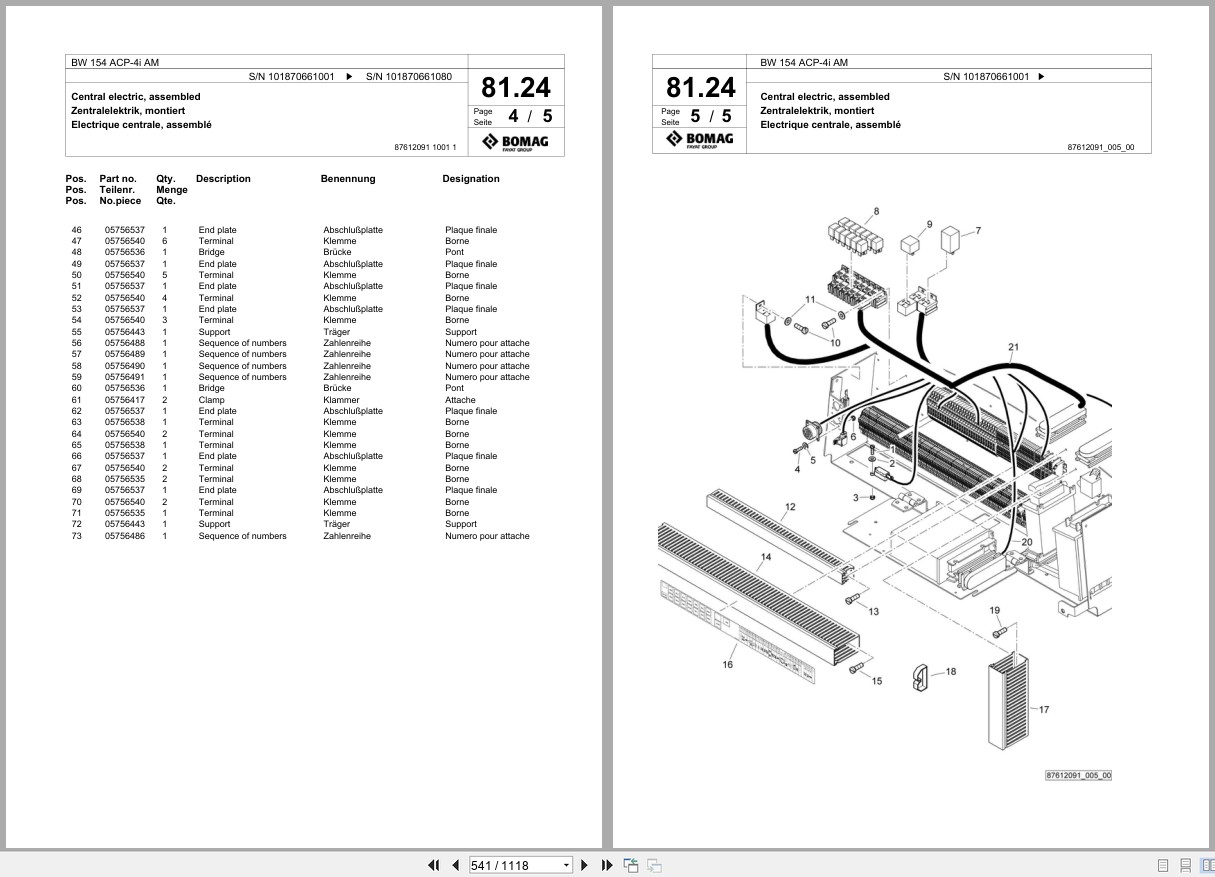Bomag Combination Roller BW 154 ACP 4i AM Spare Parts Catalog 2014 2018 EN DE FR (3)