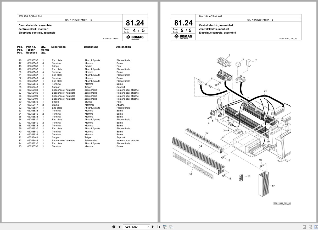 Bomag Combination Roller BW 154 ACP 4i AM Spare Parts Catalog 2018 2019 EN DE FR (2)