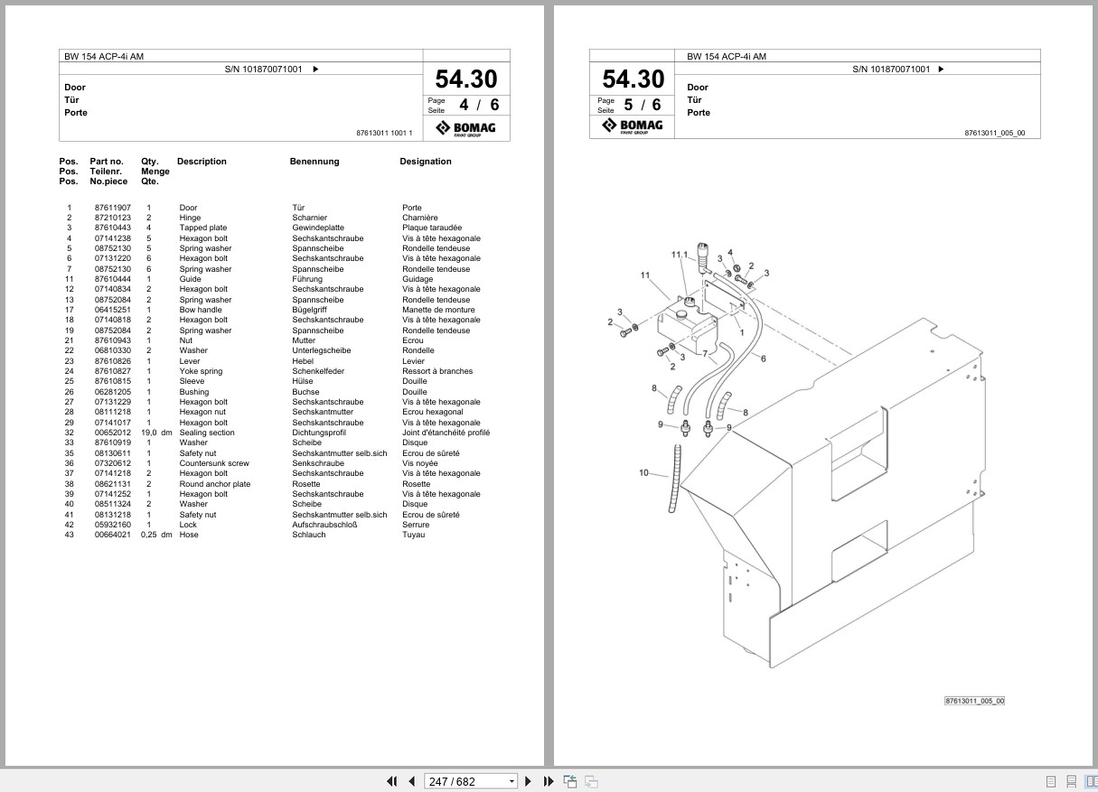 Bomag Combination Roller BW 154 ACP 4i AM Spare Parts Catalog 2018 2019 EN DE FR (3)