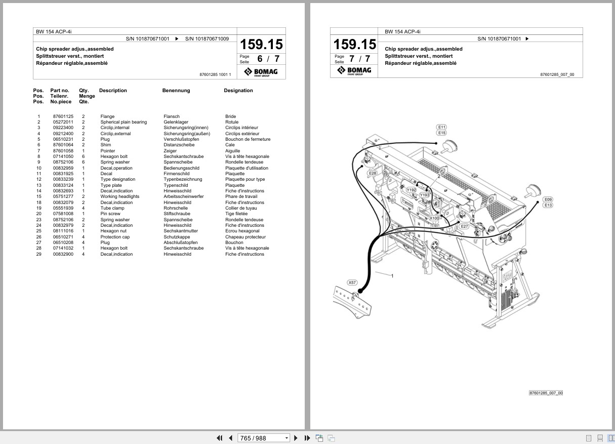 Bomag Combination Roller BW 154 ACP 4i Spare Parts Catalog 2015 2018 EN DE FR (3)