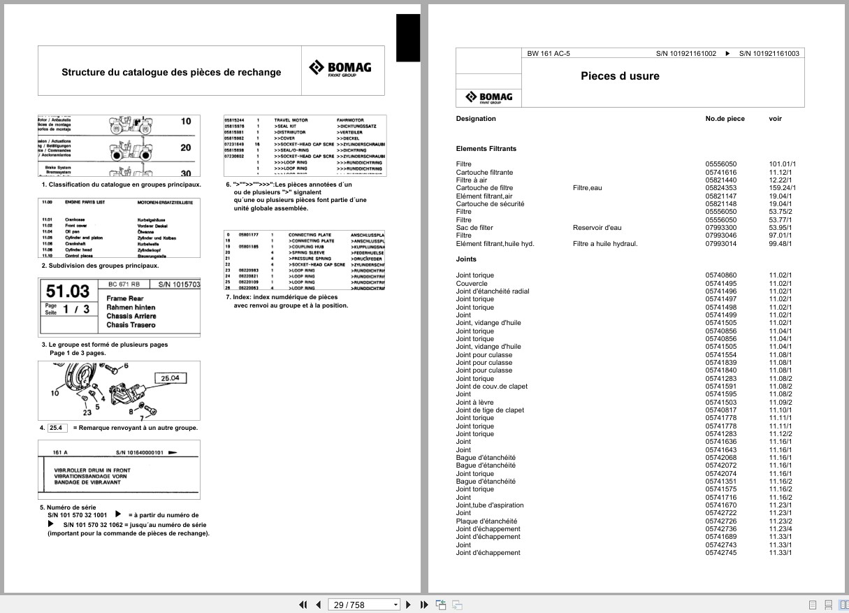 Bomag Combination Roller BW 161 AC 5 Spare Parts Catalog 2014 EN DE FR (2)