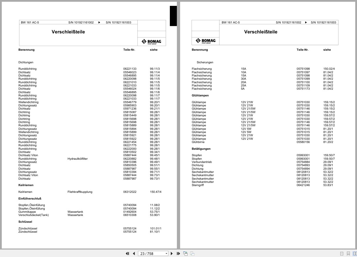 Bomag Combination Roller BW 161 AC 5 Spare Parts Catalog 2014 EN DE FR (3)