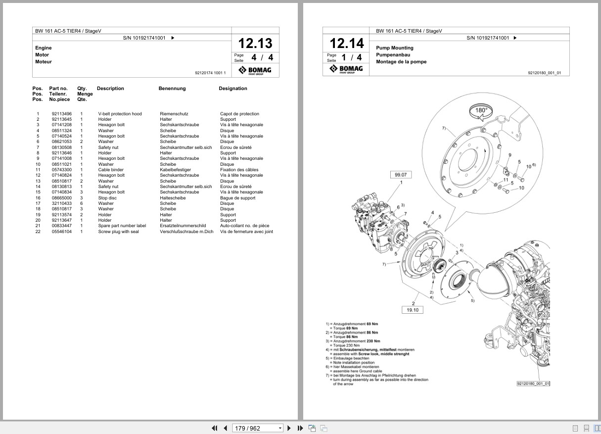Bomag Combination Roller BW 161 AC 5 TIER4 StageV Spare Parts Catalog 2020 2022 EN DE FR (3)