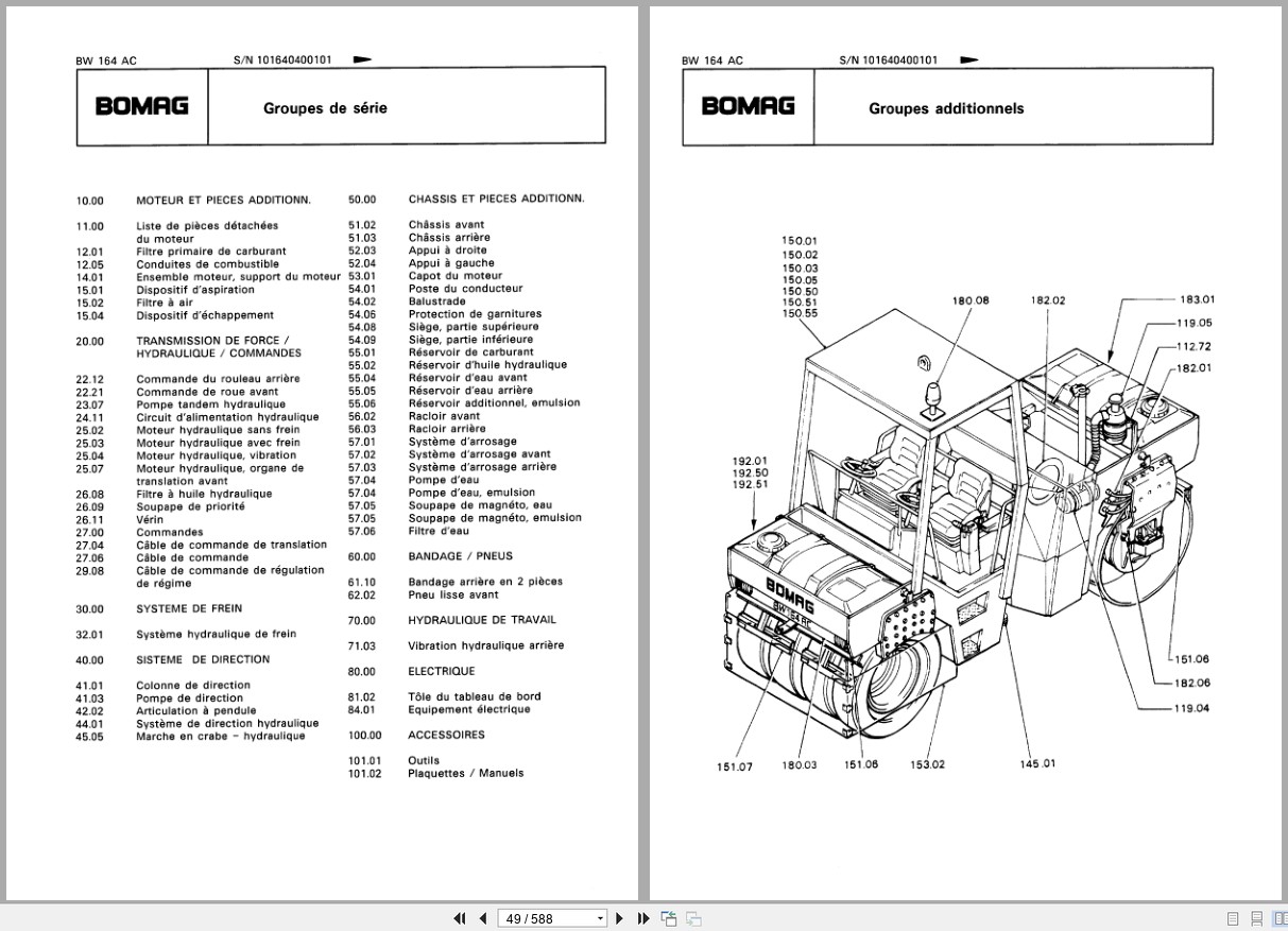 Bomag Combination Roller BW 164 AC Spare Parts Catalog 1993 EN DE FR (3)