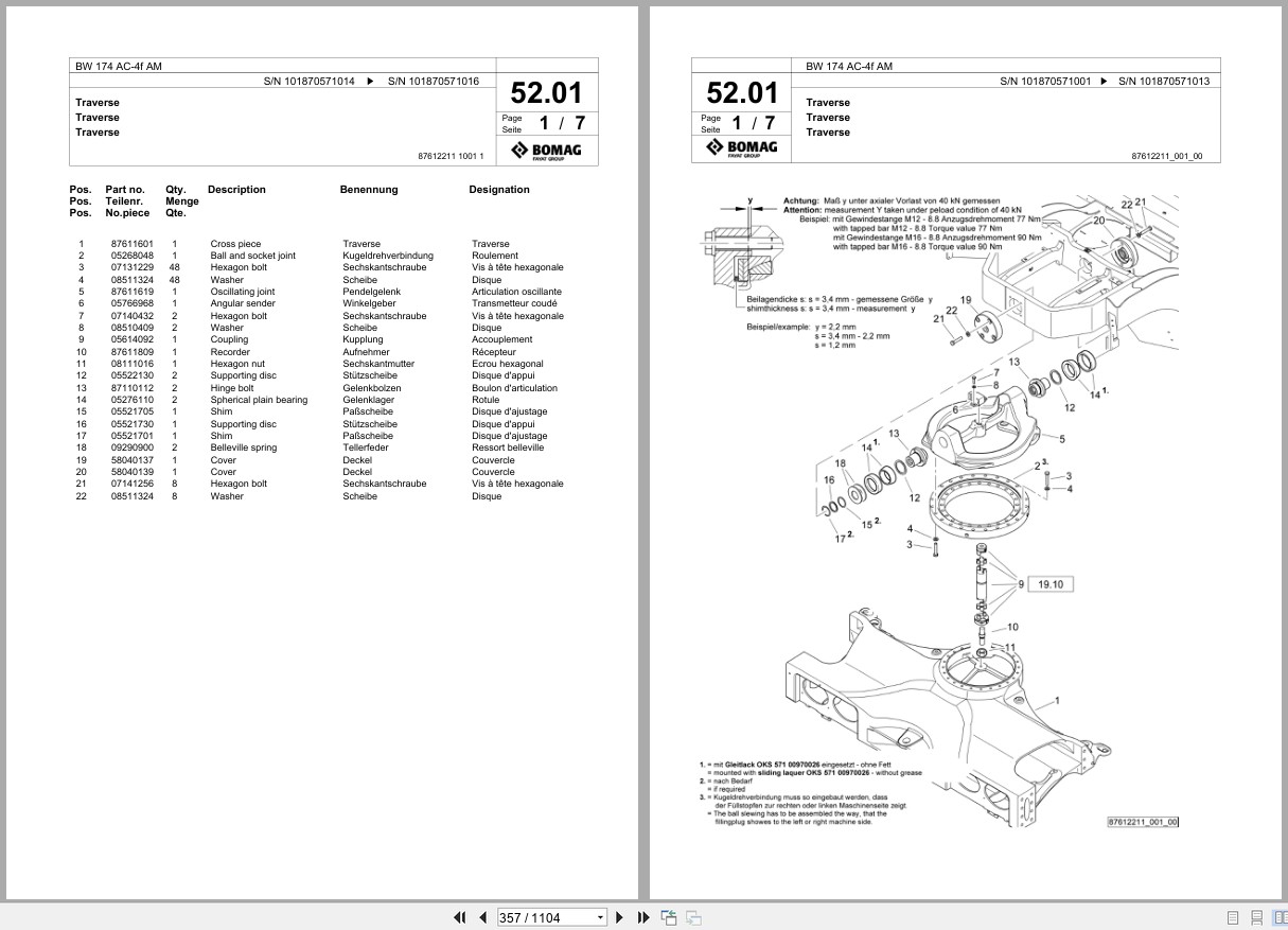 Bomag Combination Roller BW 174 AC 4f AM Spare Parts Catalog 2017 2019 EN DE FR (2)