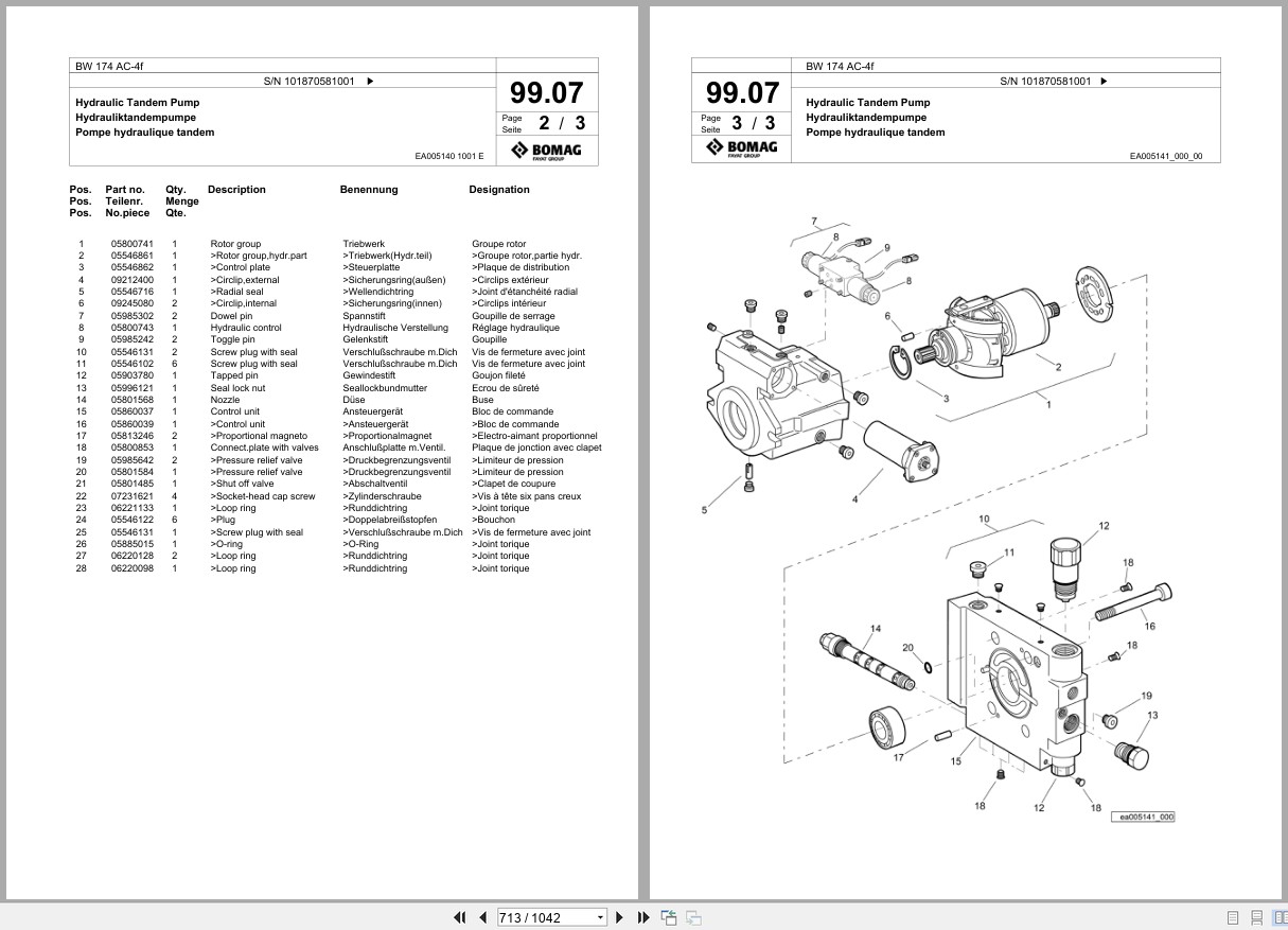 Bomag Combination Roller BW 174 AC 4f Spare Parts Catalog 2017 2019 EN DE FR (2)