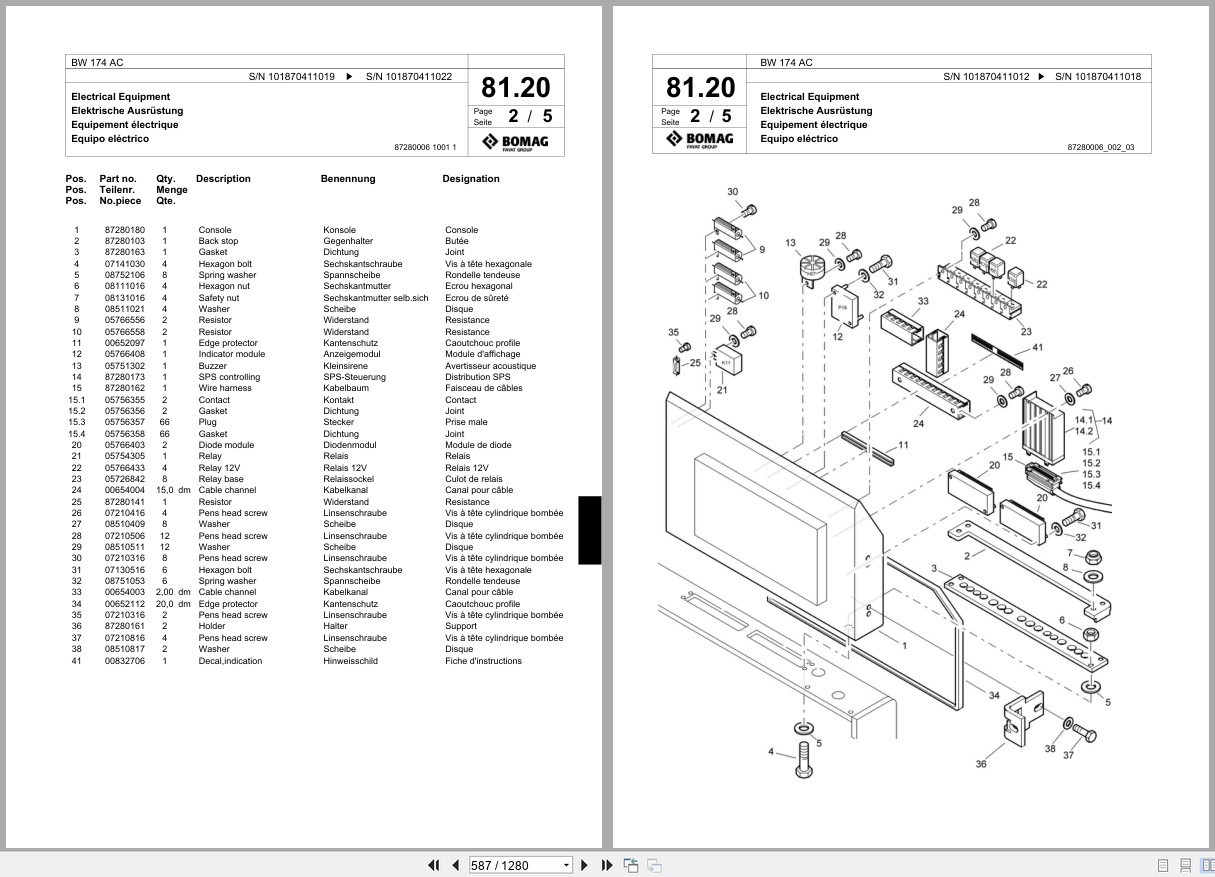Bomag Combination Roller BW 174 AC Spare Parts Catalog 2001 2004 EN DE FR (3)